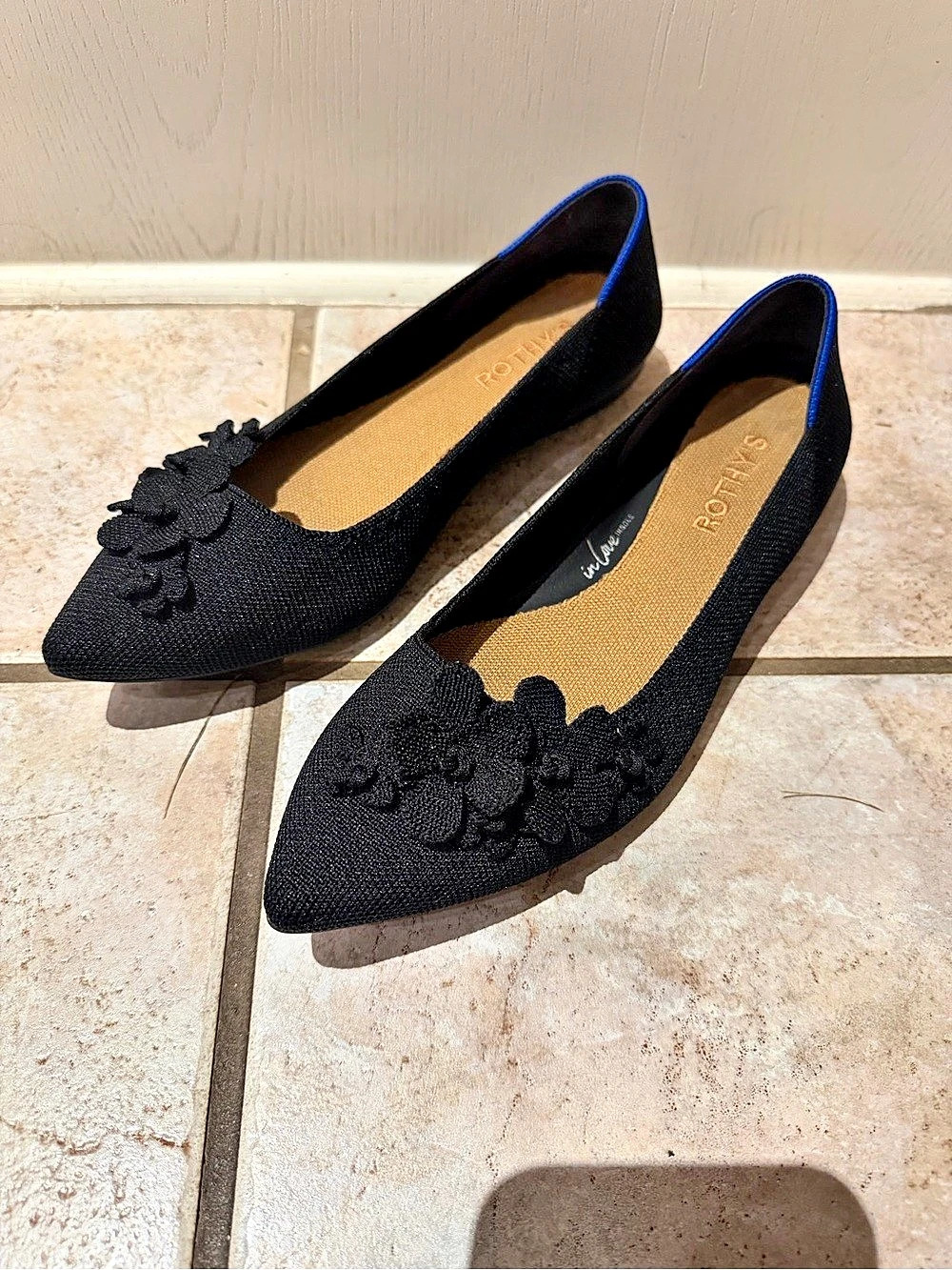 Rothy’s  Black pointed toe flats 7.5M